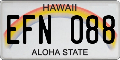HI license plate EFN088