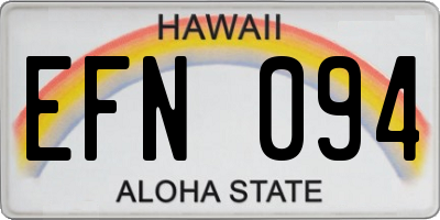 HI license plate EFN094