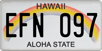 HI license plate EFN097