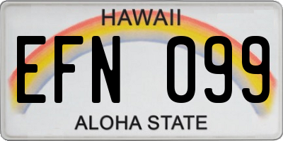 HI license plate EFN099