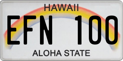 HI license plate EFN100