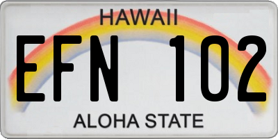 HI license plate EFN102