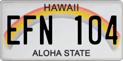 HI license plate EFN104