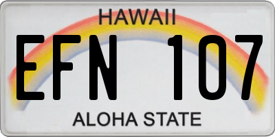 HI license plate EFN107