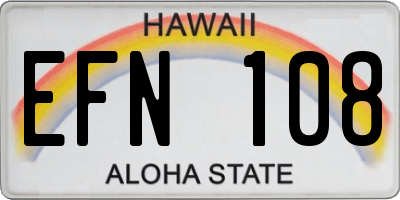 HI license plate EFN108
