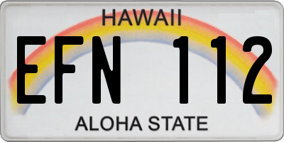 HI license plate EFN112