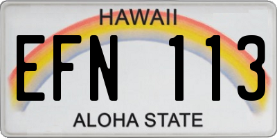 HI license plate EFN113