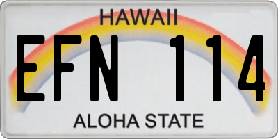 HI license plate EFN114