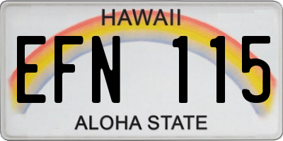 HI license plate EFN115