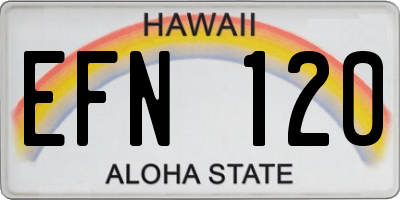 HI license plate EFN120