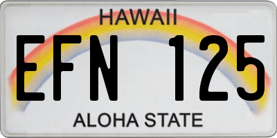 HI license plate EFN125