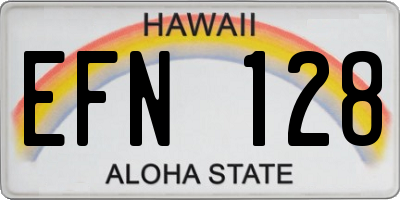 HI license plate EFN128