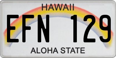 HI license plate EFN129