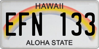 HI license plate EFN133