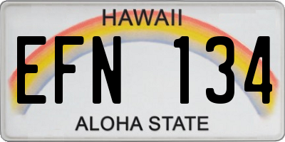 HI license plate EFN134