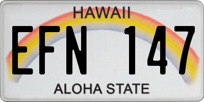 HI license plate EFN147