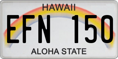 HI license plate EFN150