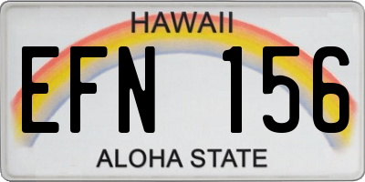 HI license plate EFN156