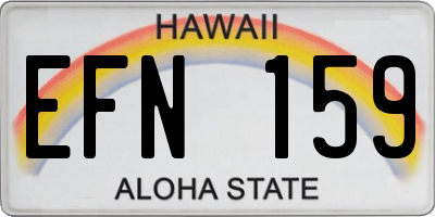 HI license plate EFN159