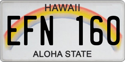 HI license plate EFN160