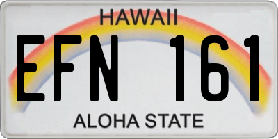 HI license plate EFN161