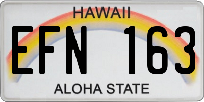 HI license plate EFN163