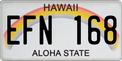 HI license plate EFN168