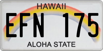 HI license plate EFN175