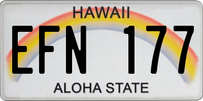 HI license plate EFN177