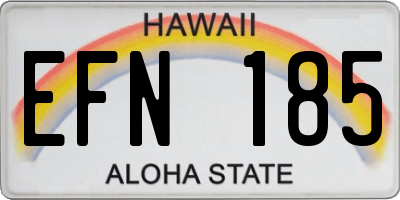 HI license plate EFN185