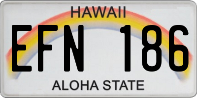 HI license plate EFN186