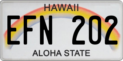 HI license plate EFN202