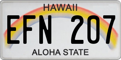 HI license plate EFN207