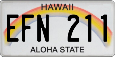 HI license plate EFN211