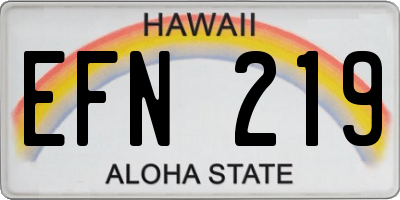 HI license plate EFN219