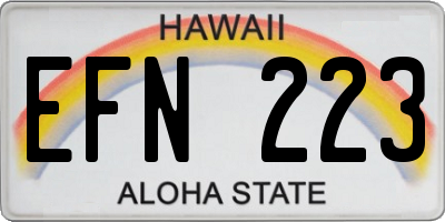 HI license plate EFN223
