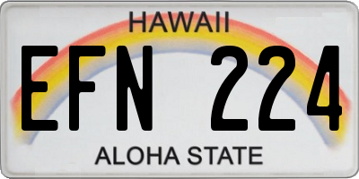 HI license plate EFN224