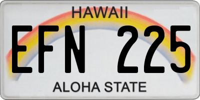 HI license plate EFN225