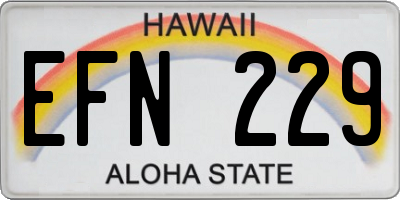HI license plate EFN229