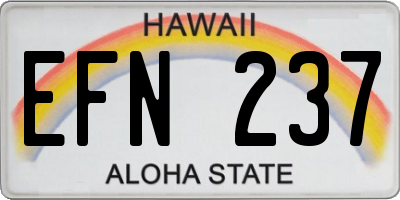 HI license plate EFN237