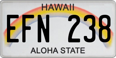 HI license plate EFN238