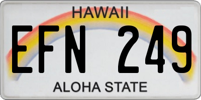 HI license plate EFN249