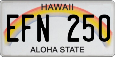HI license plate EFN250