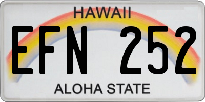 HI license plate EFN252
