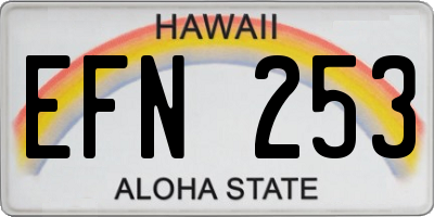 HI license plate EFN253