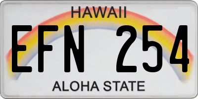 HI license plate EFN254