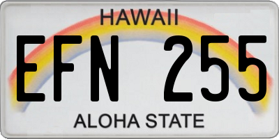 HI license plate EFN255