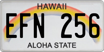 HI license plate EFN256