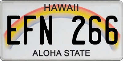 HI license plate EFN266