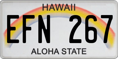 HI license plate EFN267